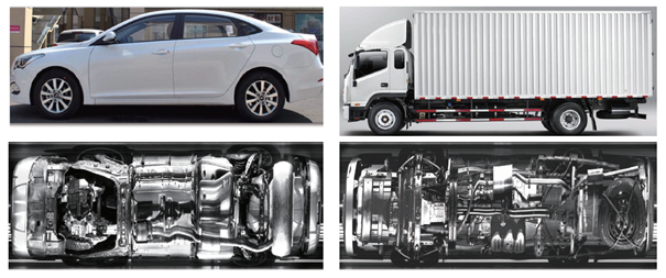 Příklady vozidel a snímků jejich podvozků